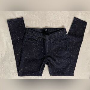 EUC - GAP Kids Big Girls Regular Jean Jeggings (Navy/Glitter)”- Size 8